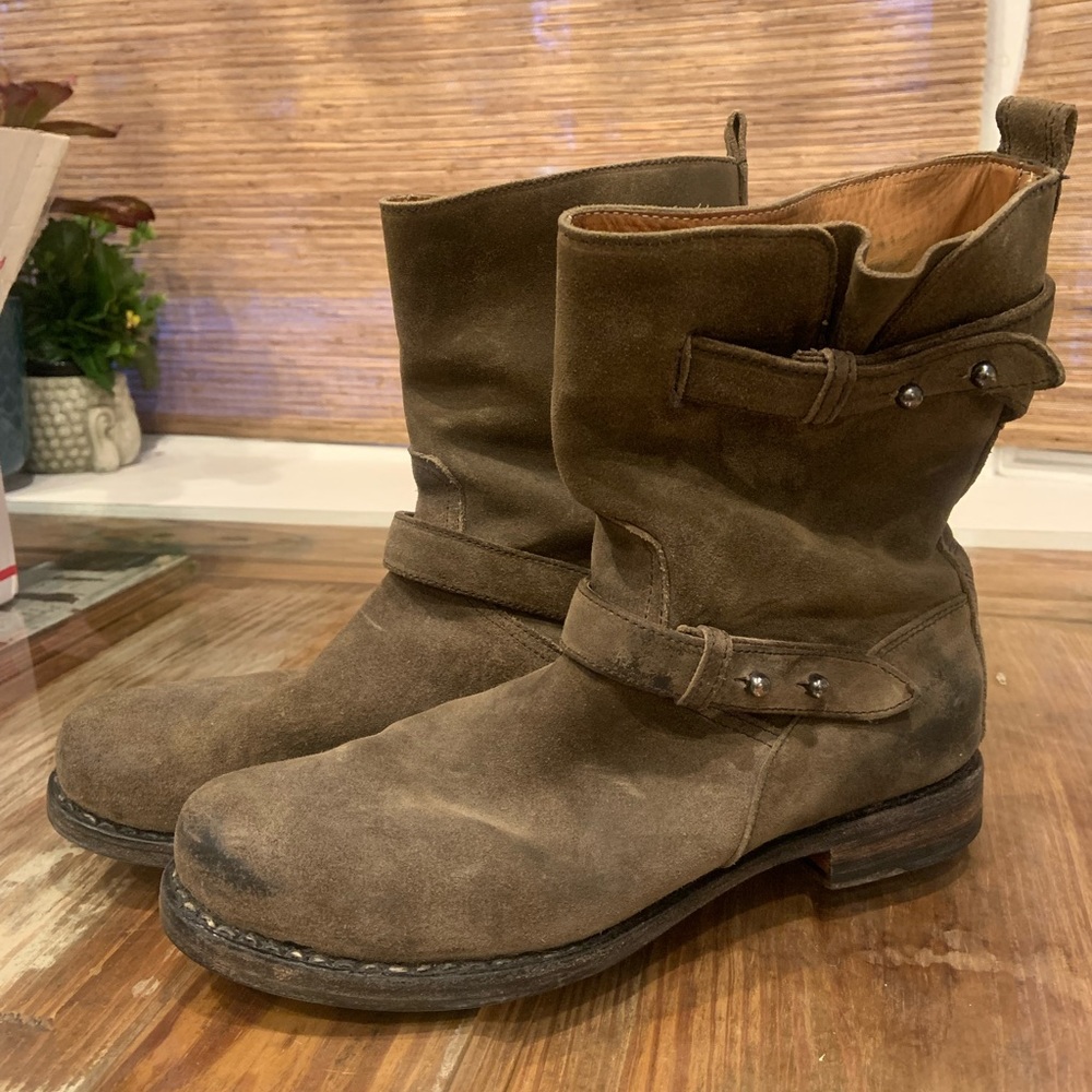 Rag & Bone Suede Moto Boots